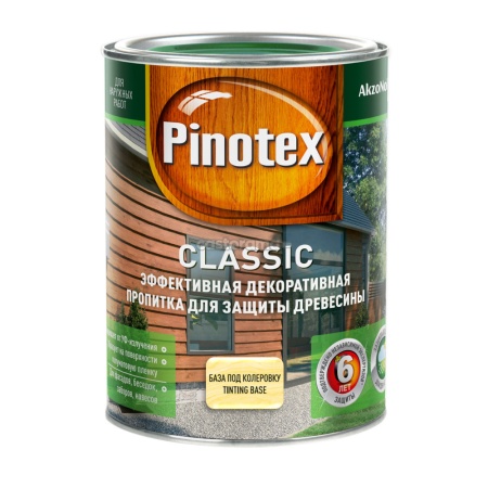 Pinotex классик бесцветный 1л (база под колеровку)